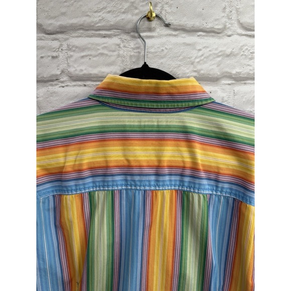 Vintage Tommy Hilfiger Top Women Size‎ 18 Rainbow Striped Y2K Classic Festival - Picture 10 of 15